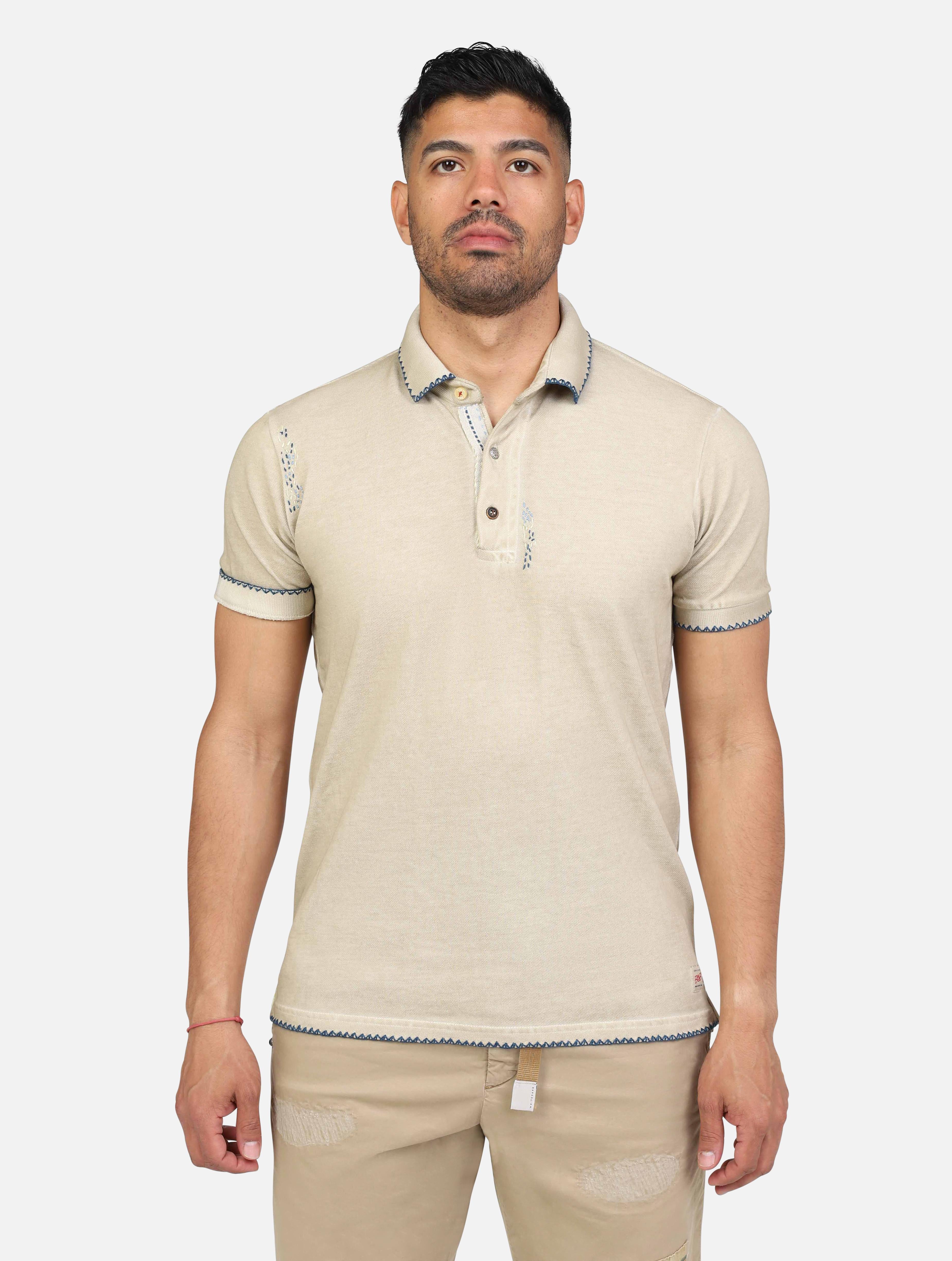 art. ricky: polo uomo piquet ricamata a mano sul colletto e sul davanti