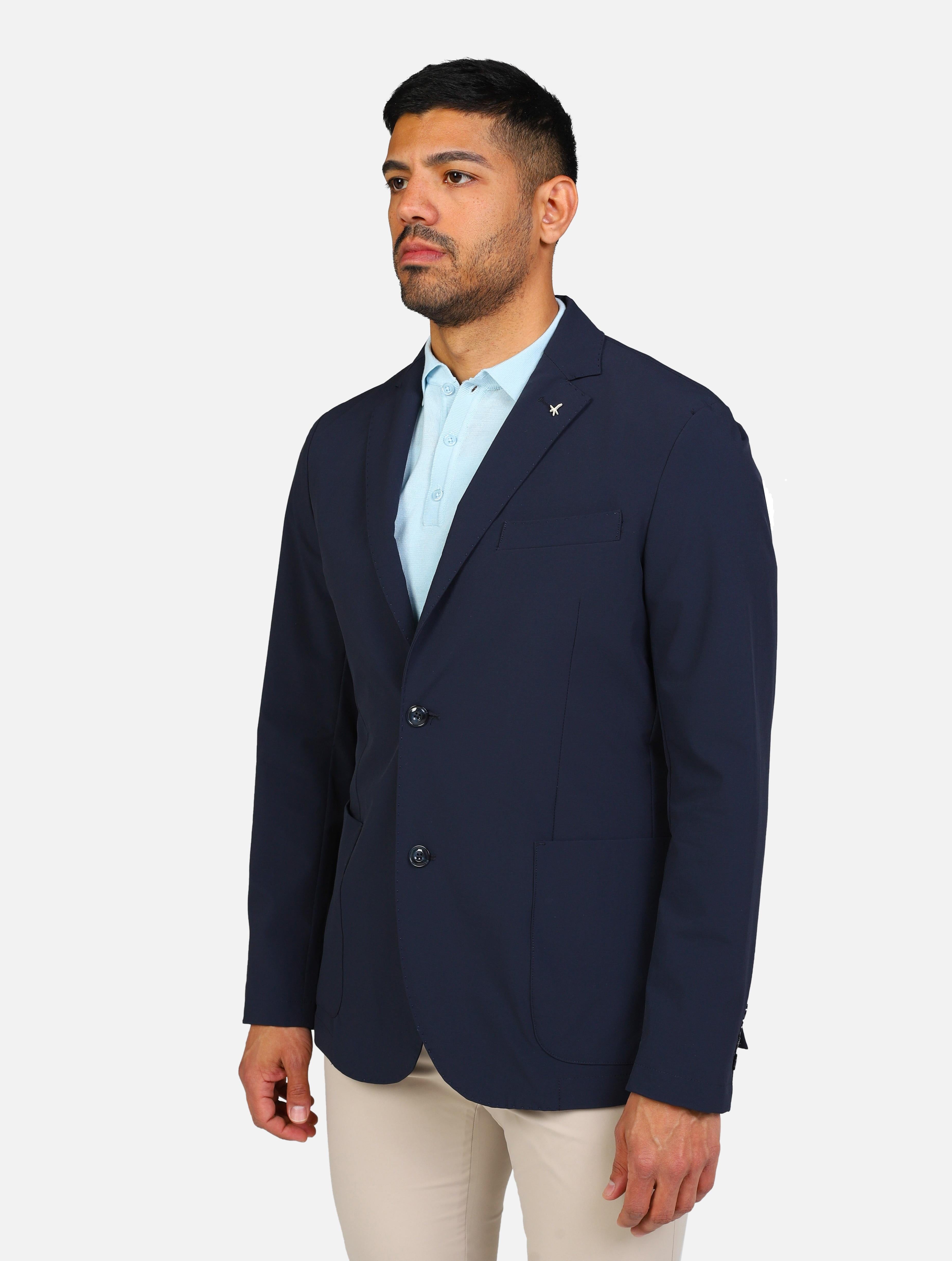 Art a302alan60tf121-t: giacca monopetto con due bottoni e due tasche blu navy uomo 