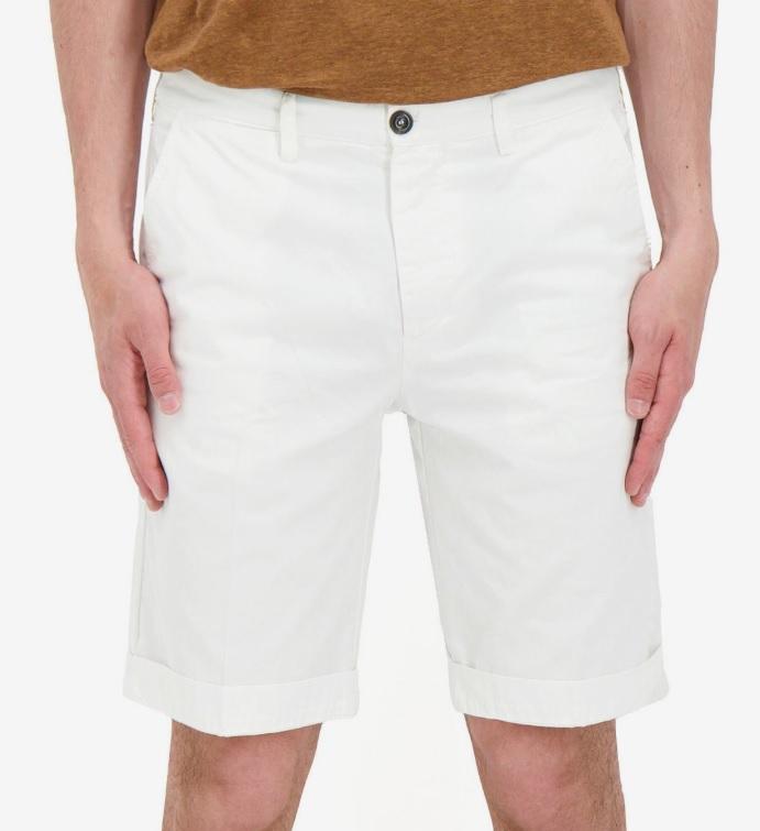 Bermuda chino basic regular fit bianco uomo 