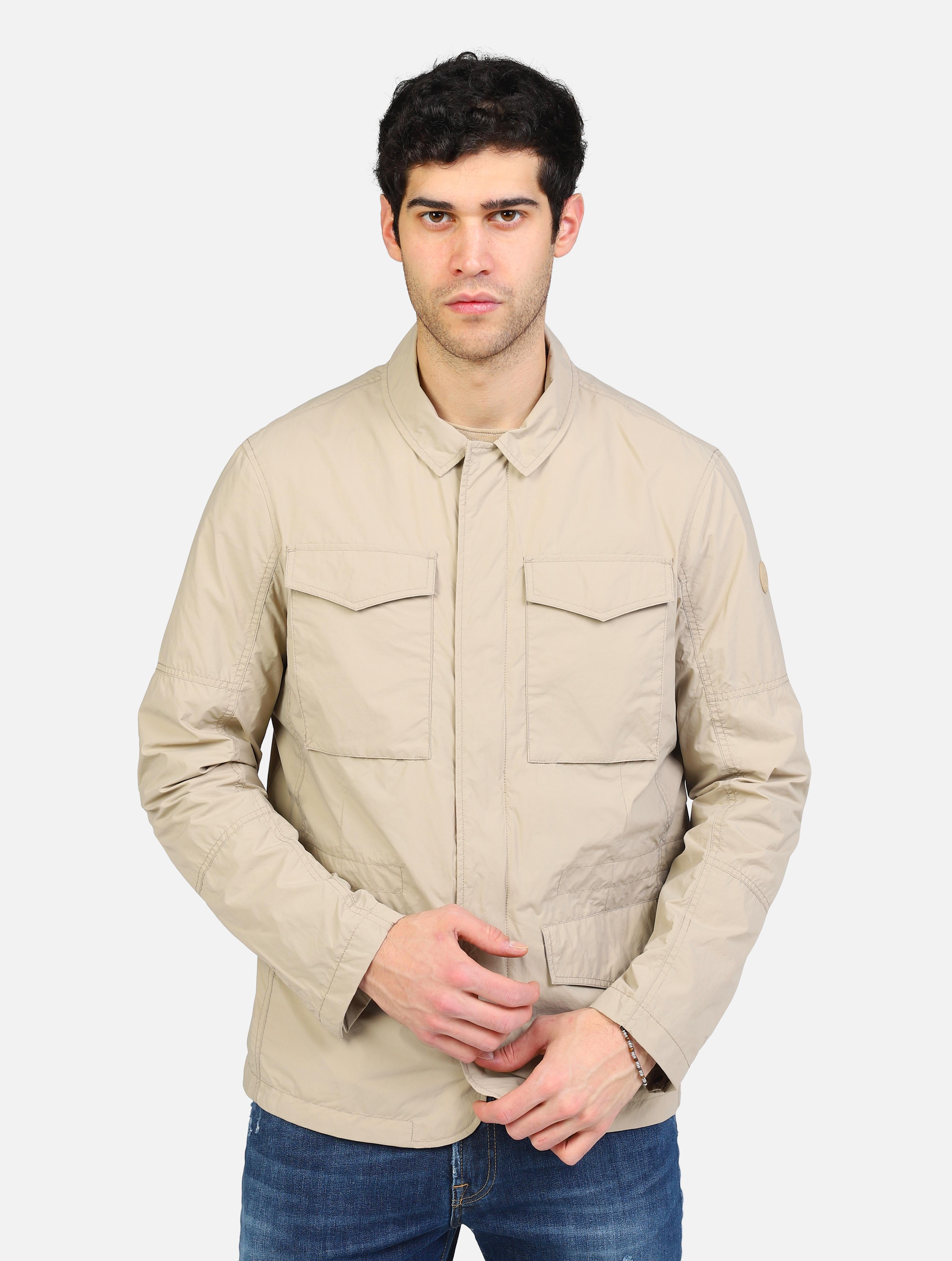 art. d32131m: giubbotto impermeabile in tessuto reciclabile con quattro tasche e chiusura zip