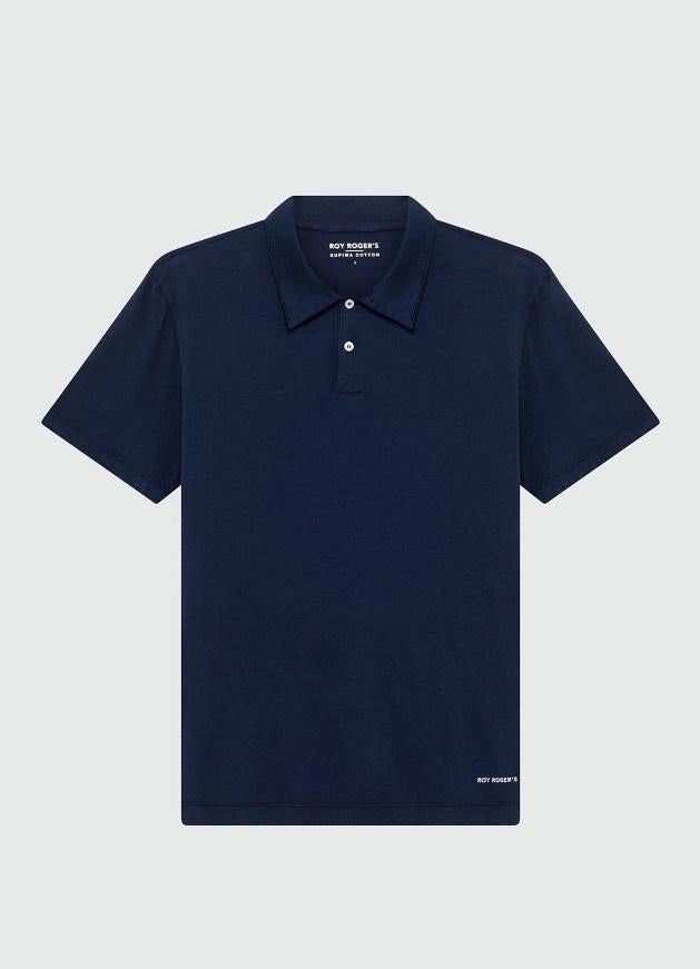 Polo man supima cotton dyed blue uomo 