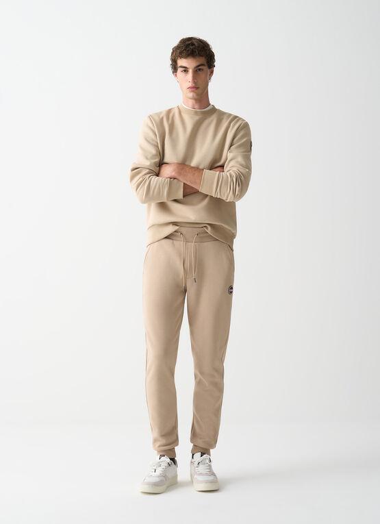 pantalone lungo in felpa garzata