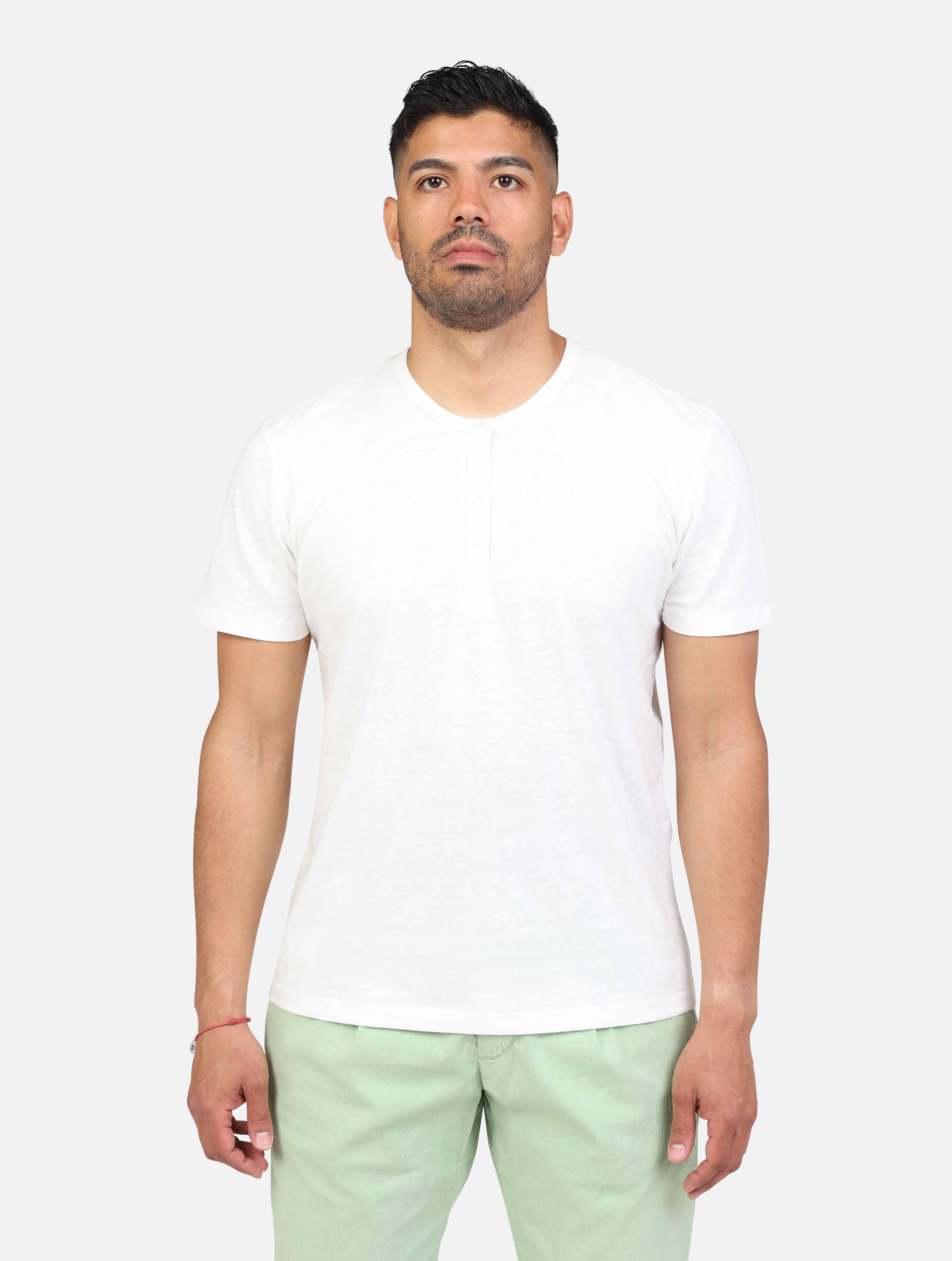 art. b6d0073: t-shirt girocollo con bottoni collo
