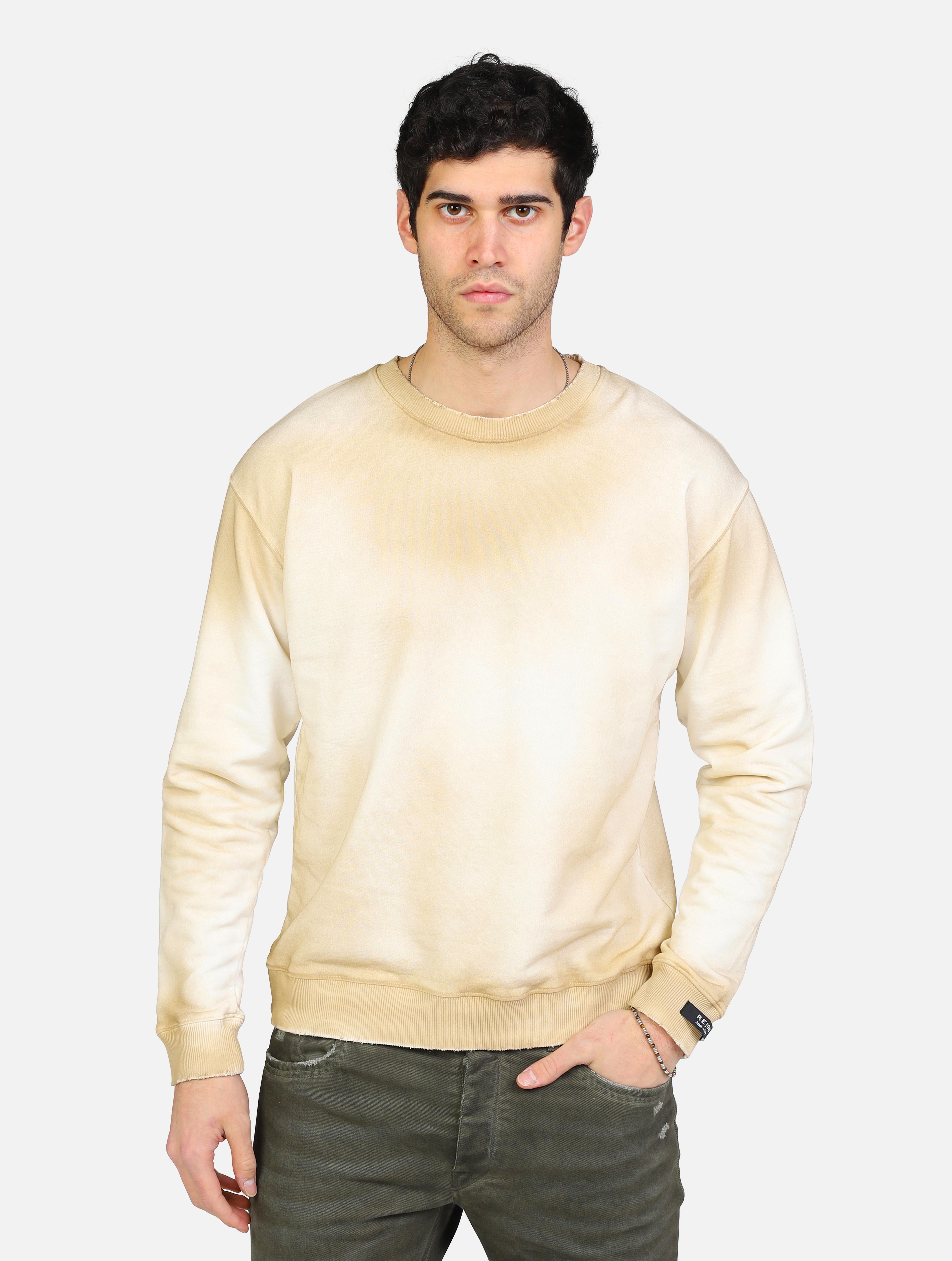 Art 14017003: felpa taglio vivo beige uomo 