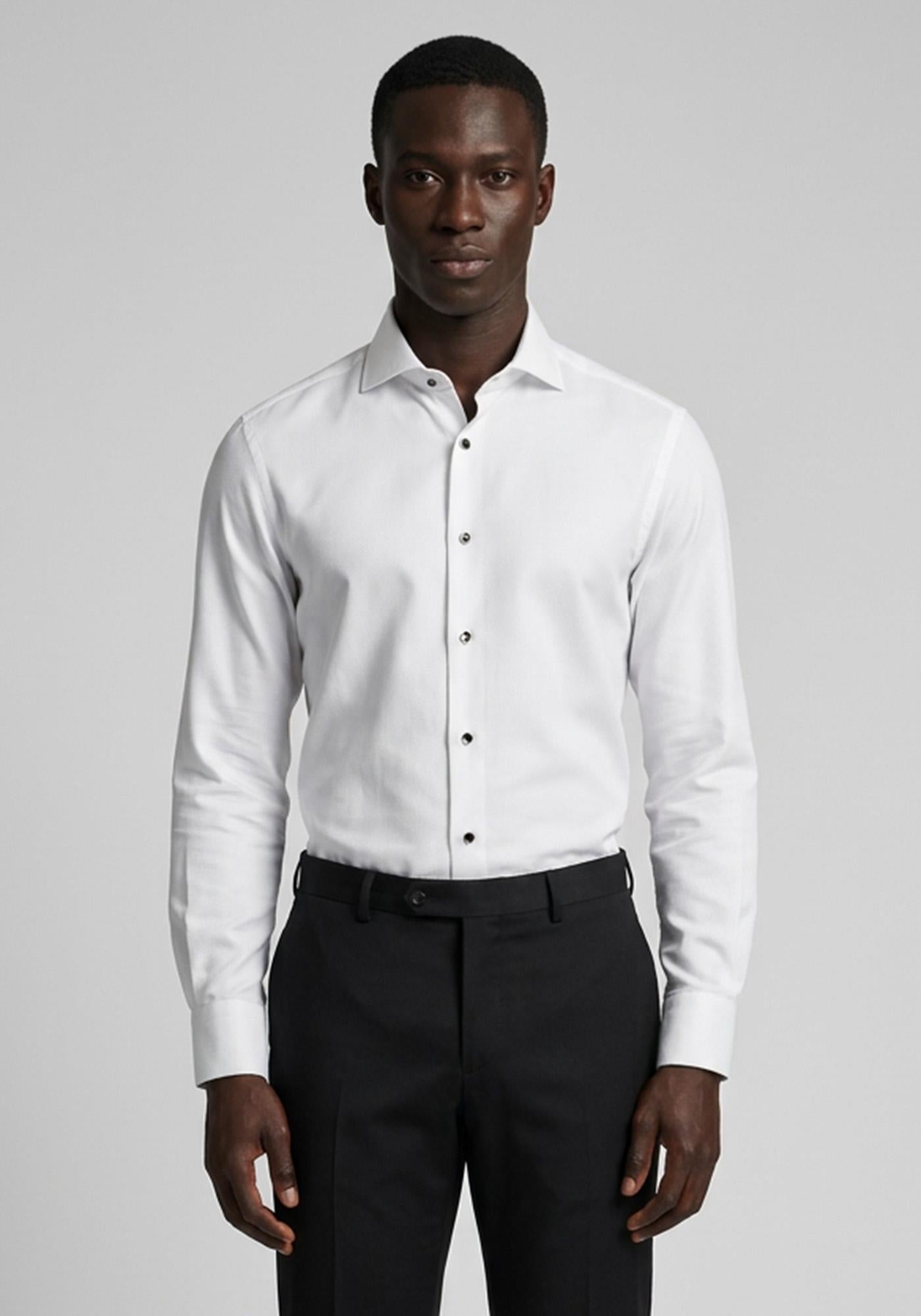Camicia classica con gemelli bianco uomo 