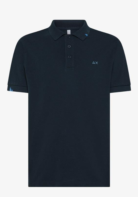 Art a35101: polo vintage con dettagli destroyed navy blue uomo 