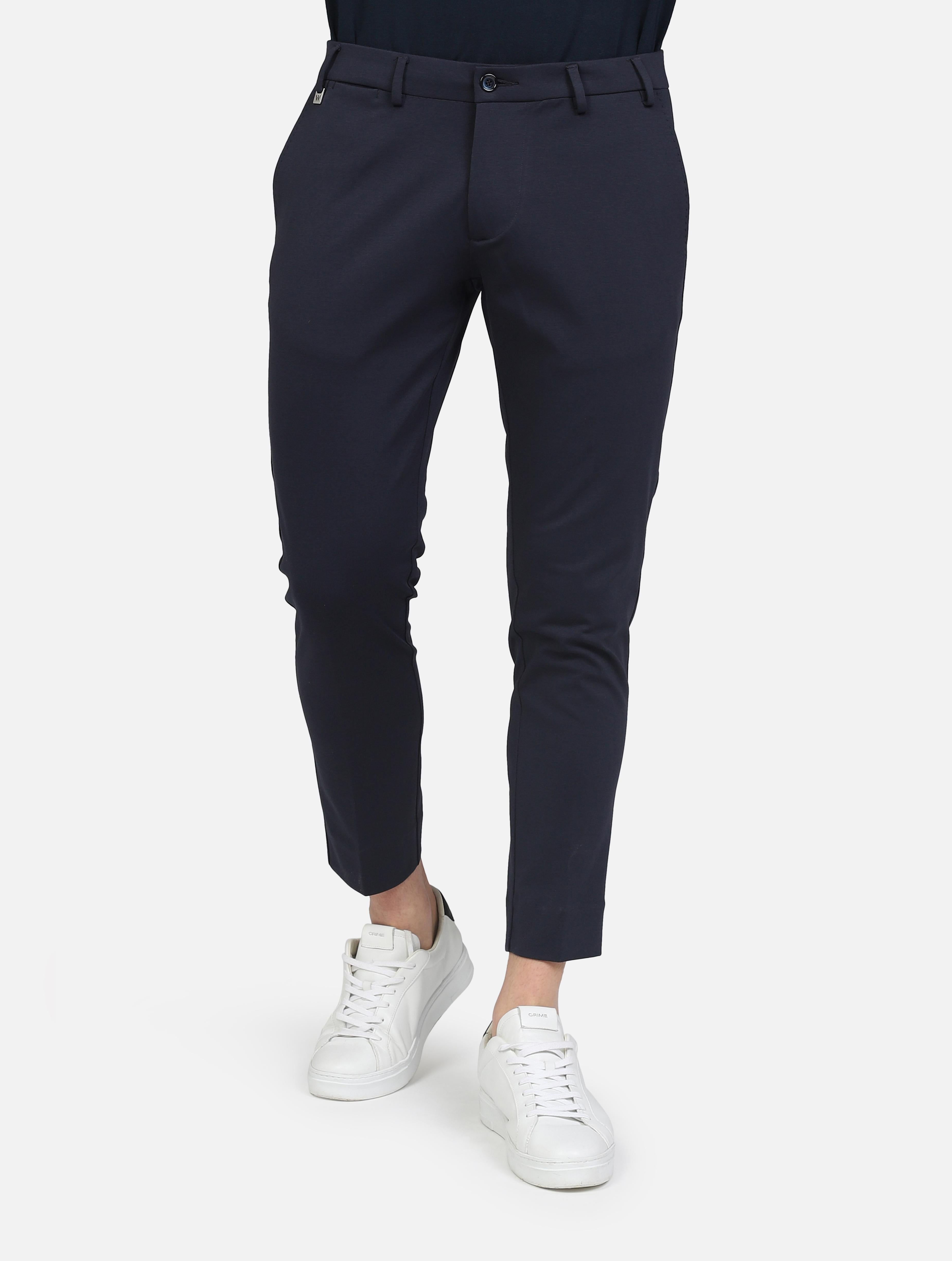 art. bogart pa54: pantalone classico con tasche a taglio con cucitura a vista, chiusura zip
