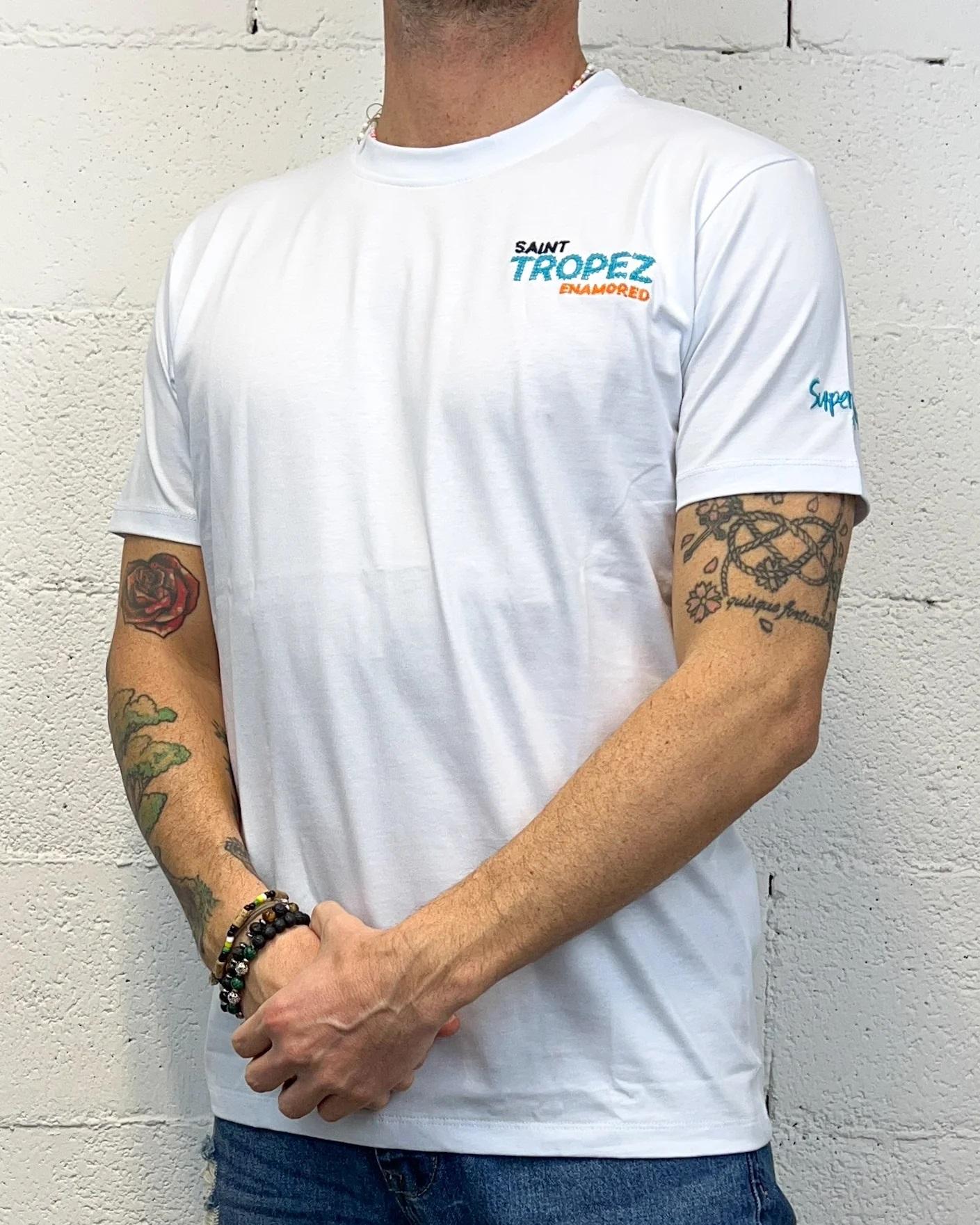 T-shirt  saint tropez enamored bianco uomo 