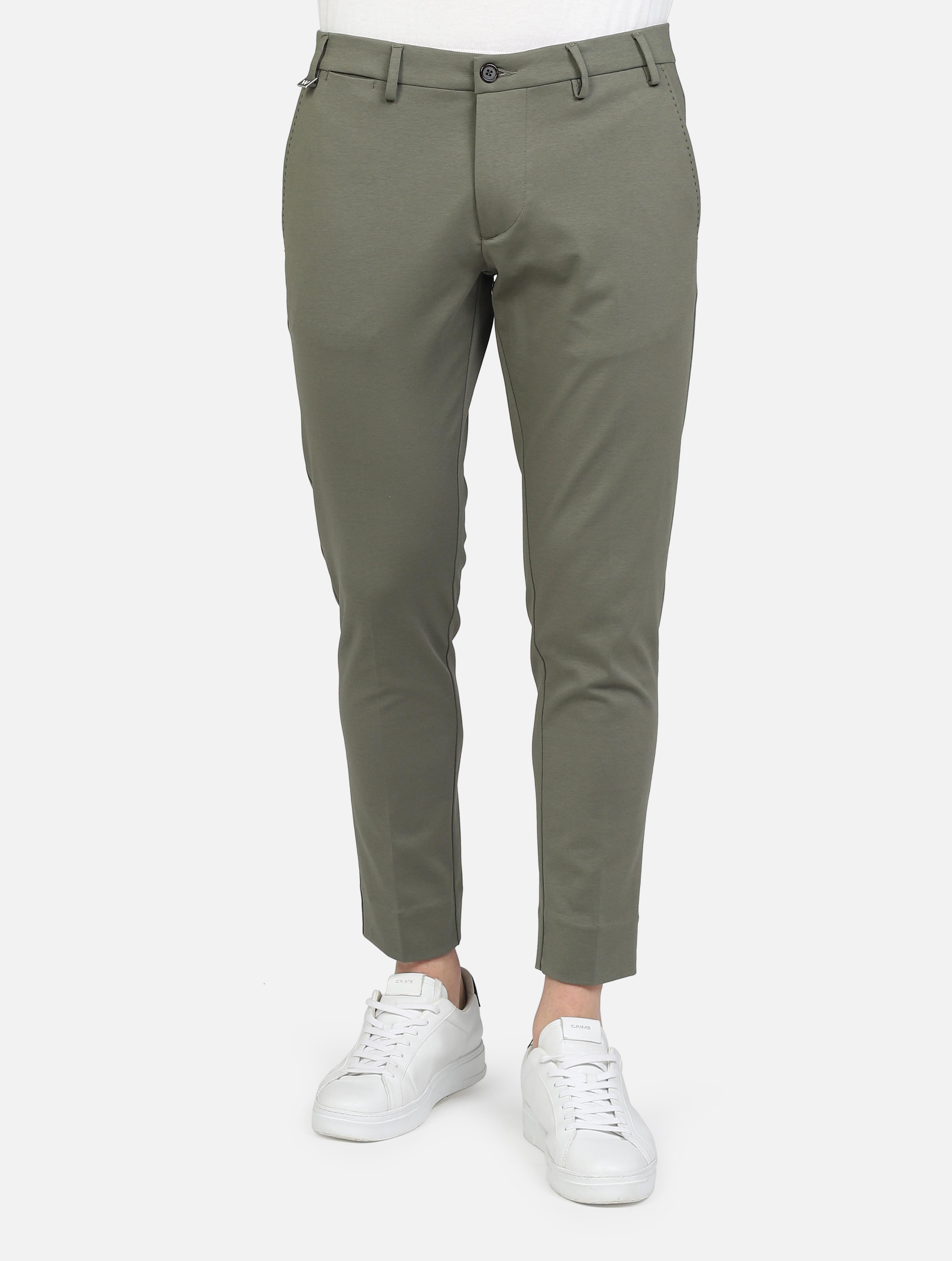 art. bogart pa54: pantalone classico con tasche a taglio con cucitura a vista, chiusura zip