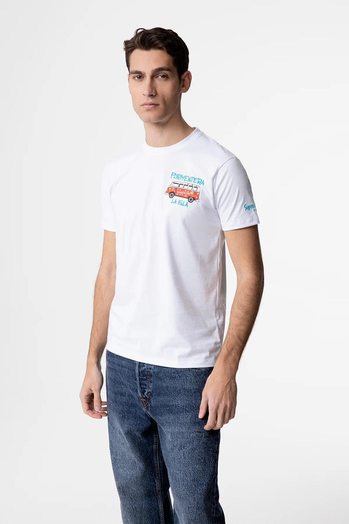 t-shirt con ricamo lato cuore formentera la isla