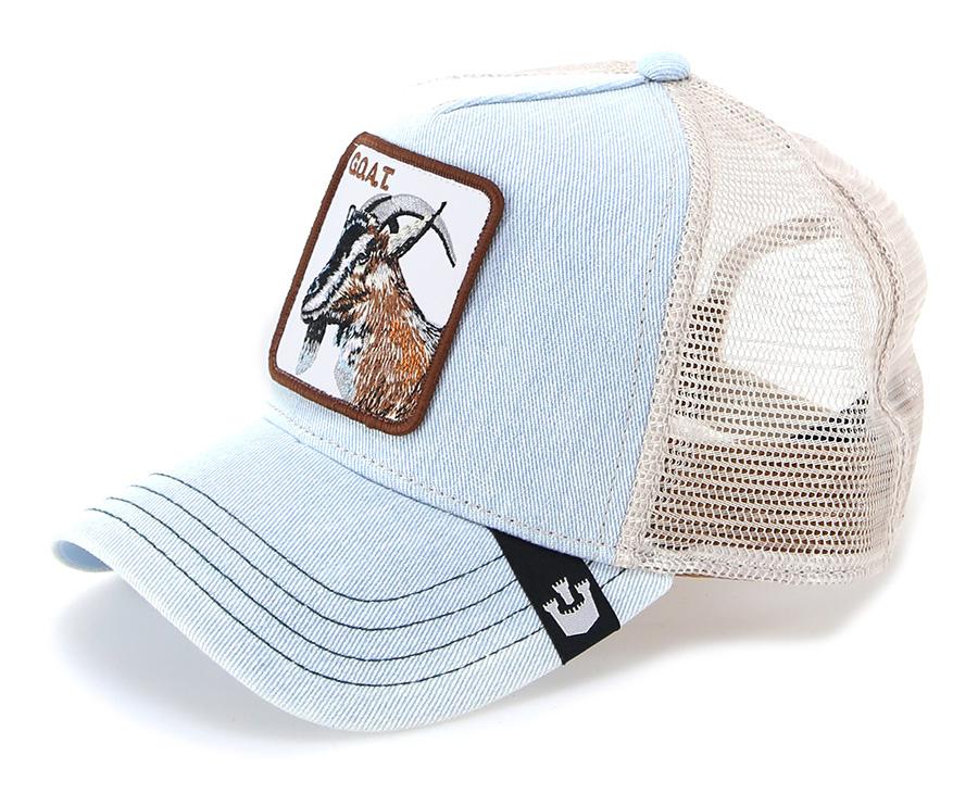 Art 101-0385: cappello con visiera e stampa ricamata light blue uomo 