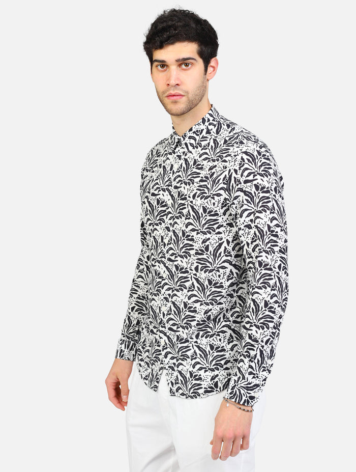 art. gl7804s: camicia collo piccolo con disegni fantasia