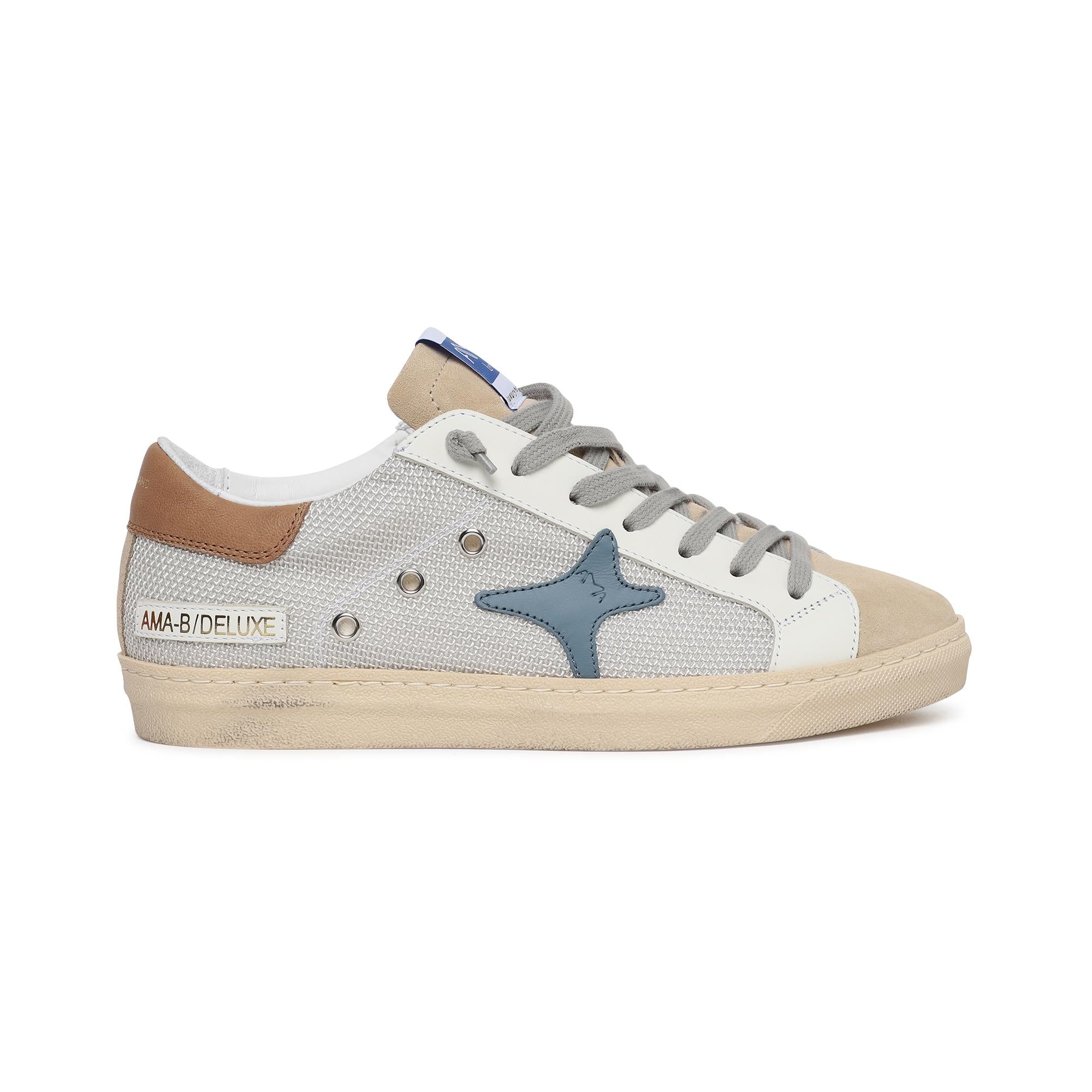 art. 4029 snk: sneakers in pelle e camoscio con logo