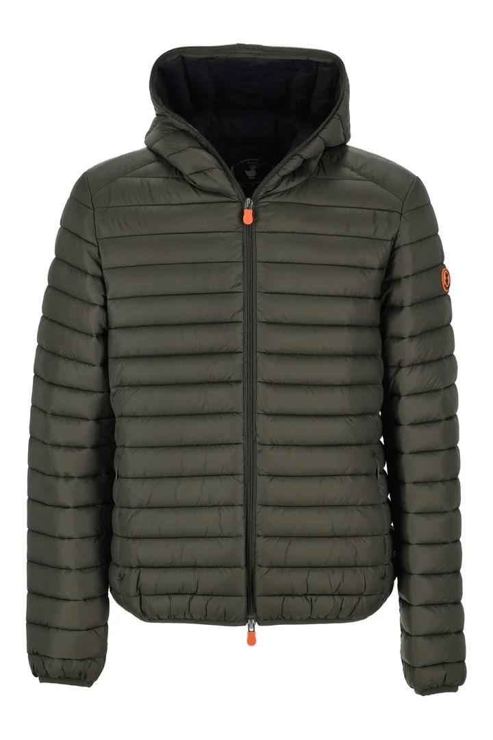 Piumino donald con cappuccio realizzato in tessuto opaco e resistente l'imbottitura è in plumtech verde uomo 