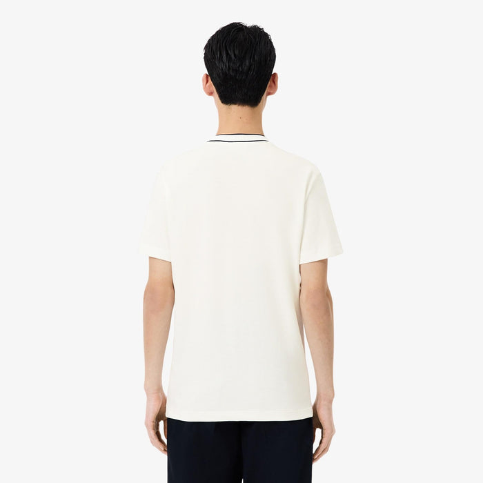 art. th8174: t-shirt girocollo con contrasto di colore sul colletto