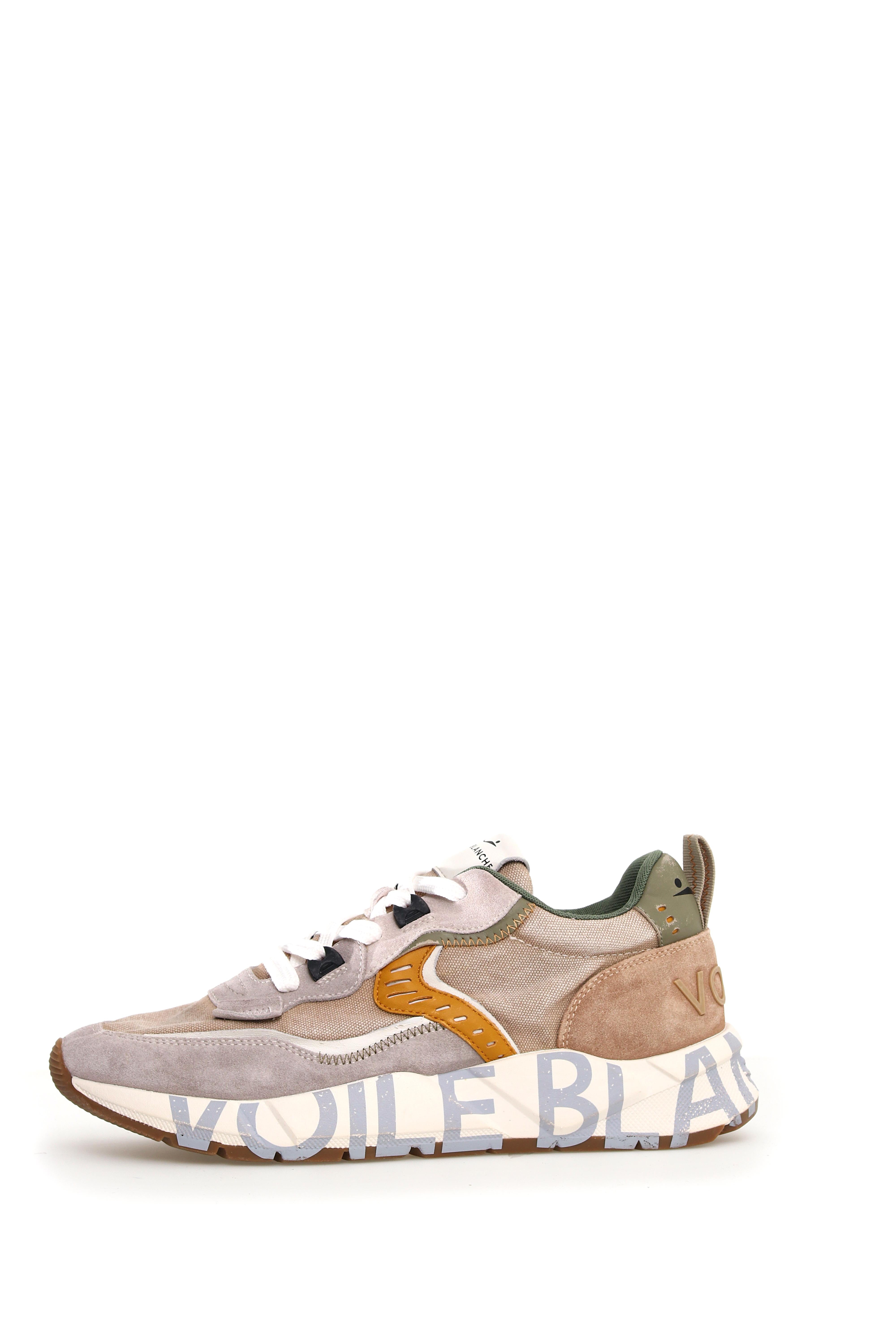 Art club01 1d66: sneakers in tessuto misto beige orange uomo 