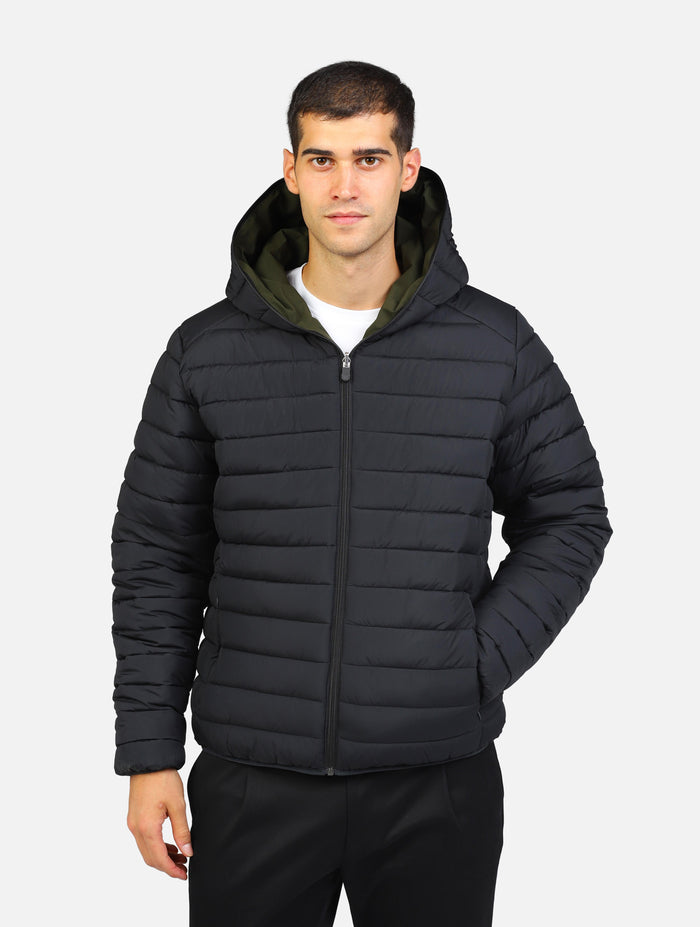 Piumino reversibile  SAVE THE DUCK D33600M GIUBBINO CON CAPPUCCIOLAND GREEN / DARK