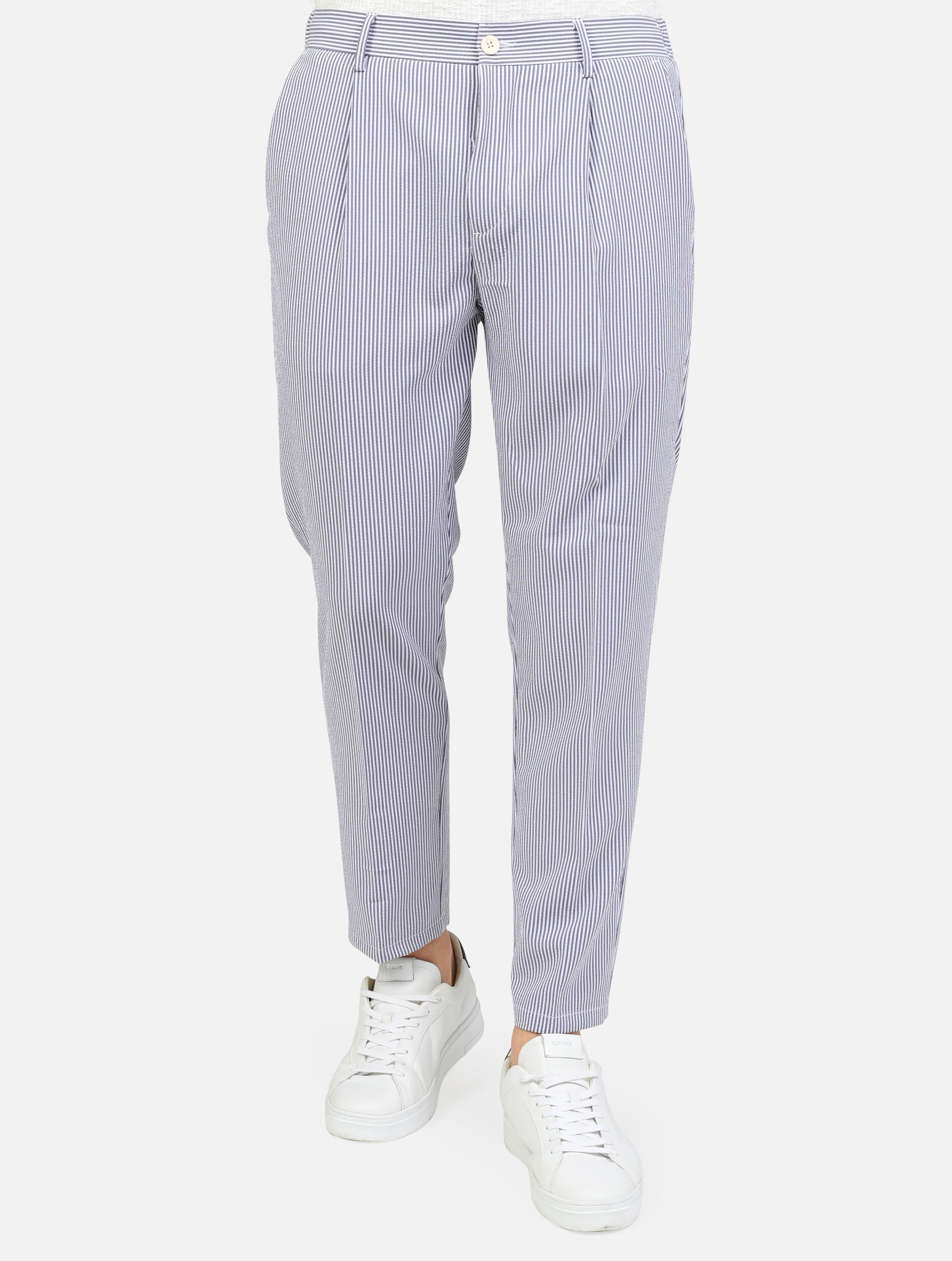 Art mk895189: pantalaccio seersucker chino blue uomo 