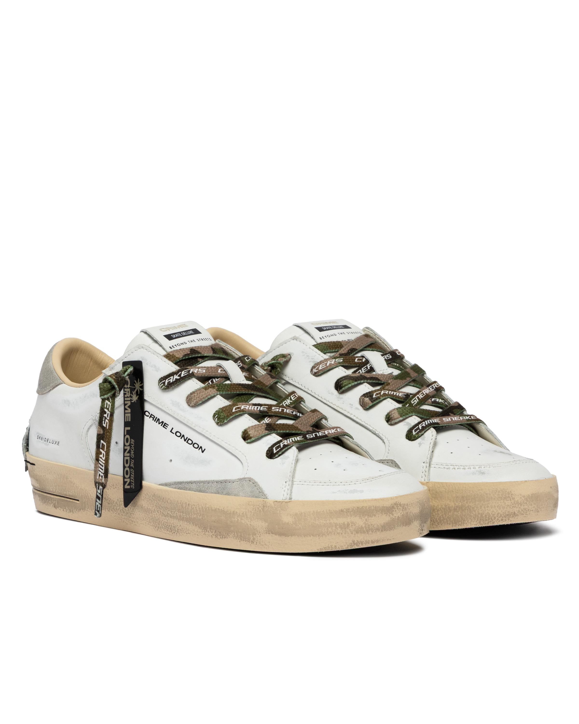 Sk8 deluxe urban camo scarpa bassa in pelle bianco uomo 