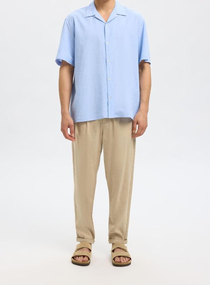 art. 16092732: pantalone misto lino, chiusura zip, tasche a taglio; relaxed fit