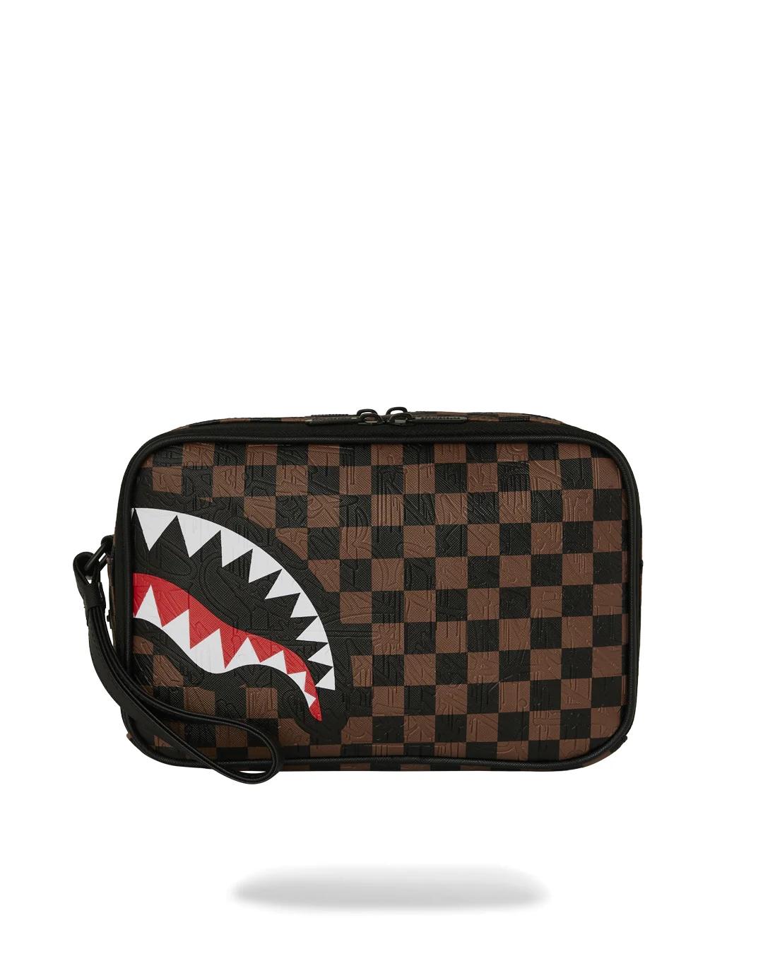 Check 2 emboss toiletry bag marrone woman 