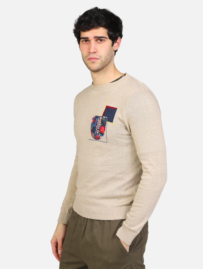 art. matwsabptch: maglione tweed con patch