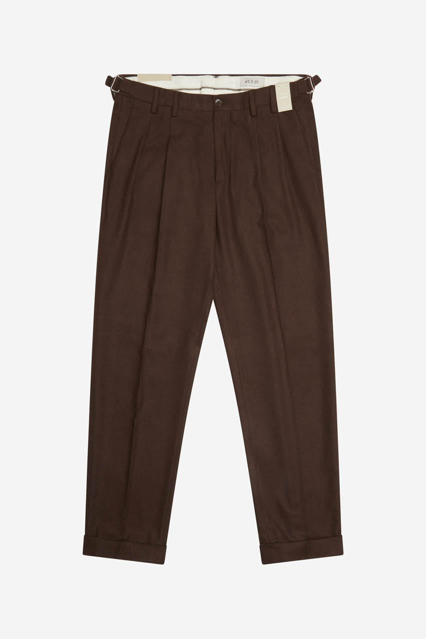 Pantalone tasche a taglio marrone uomo 