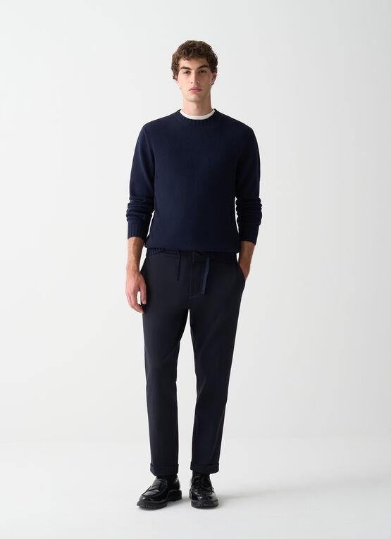 Maglia girocollo blu uomo 