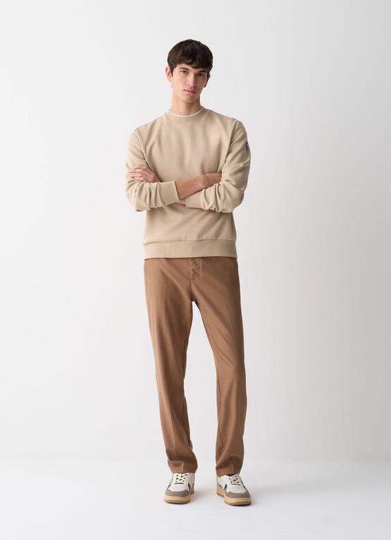 felpa girocollo con patch alla manica