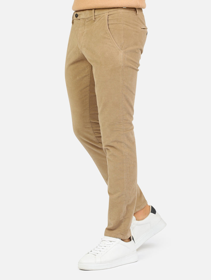 pantalone in velluto tasche a taglio