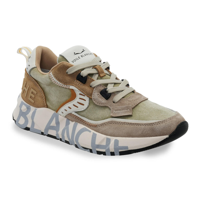 scarpa running canvas delavè army-green-beige