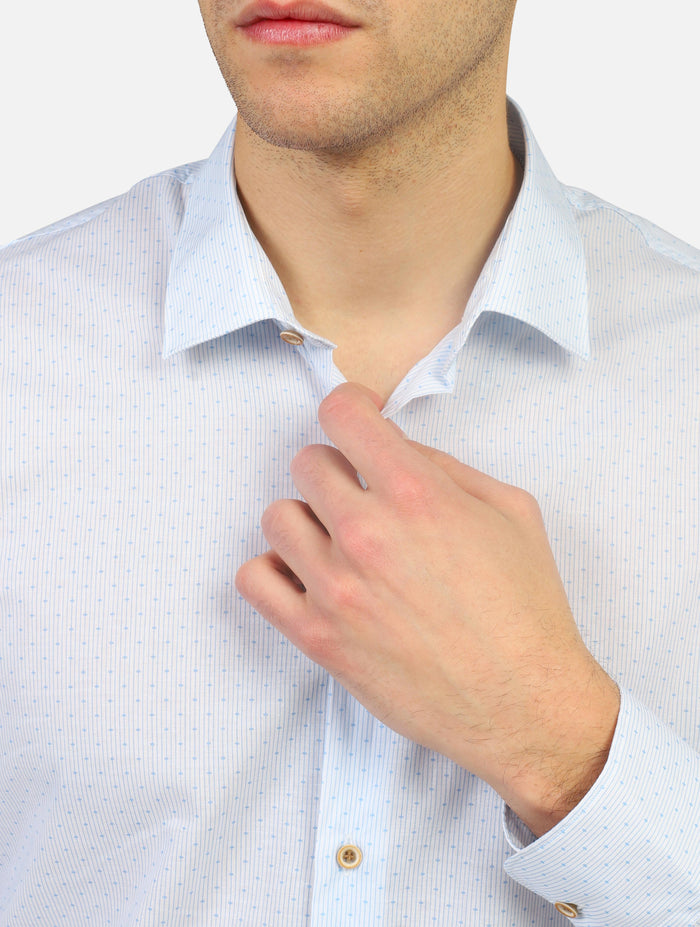 camicia PRIVATE LABEL COMO INK 2646RIGHE-PUNTINICELESTE