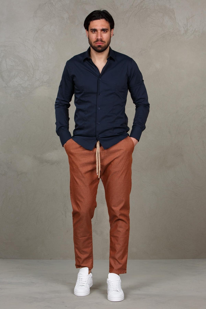 Camicia basic uomo con pinces - A20041P AMATEBLU