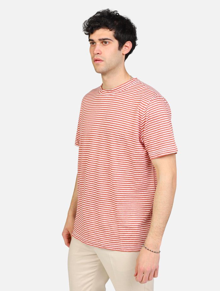 art. 16097086: maglia in puro lino a strisce orizzontali