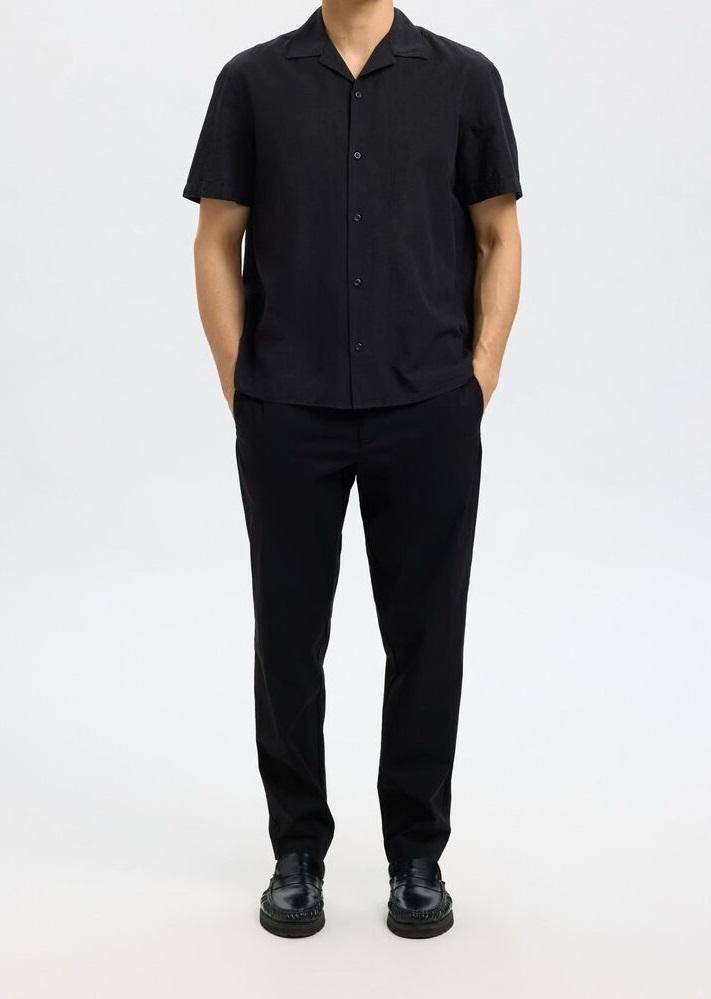 Art 16094570: pantalone regular tapered leroy flex con tasche a taglio nero uomo 