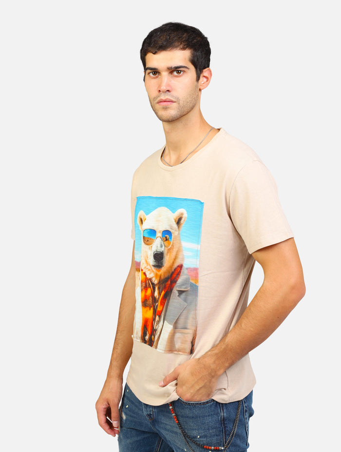 t-shirt con stampa orso