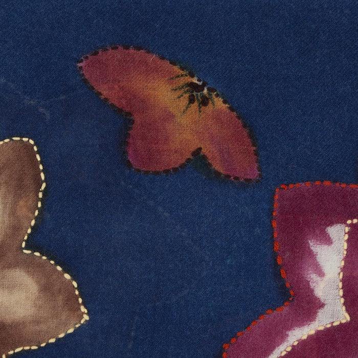 Orizzonte sciarpa ricamata in pura lana vergine