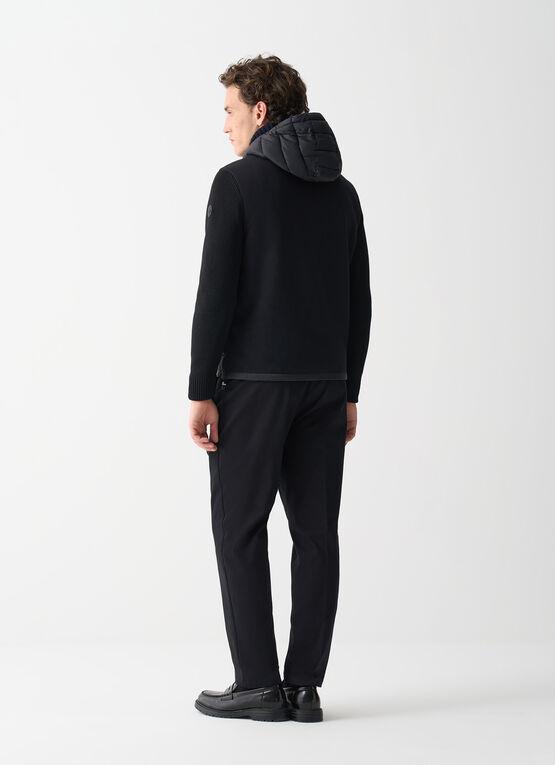 giacchetto con cappuccio e maniche in maglia