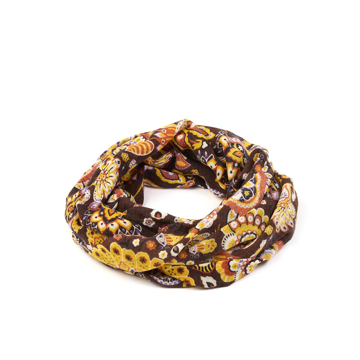 Africa sciarpa ricamata in pura lana vergine giallo uomo 