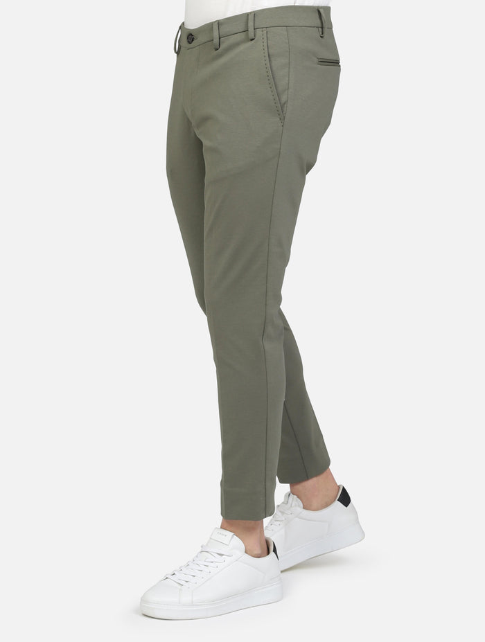 art. bogart pa54: pantalone classico con tasche a taglio con cucitura a vista, chiusura zip