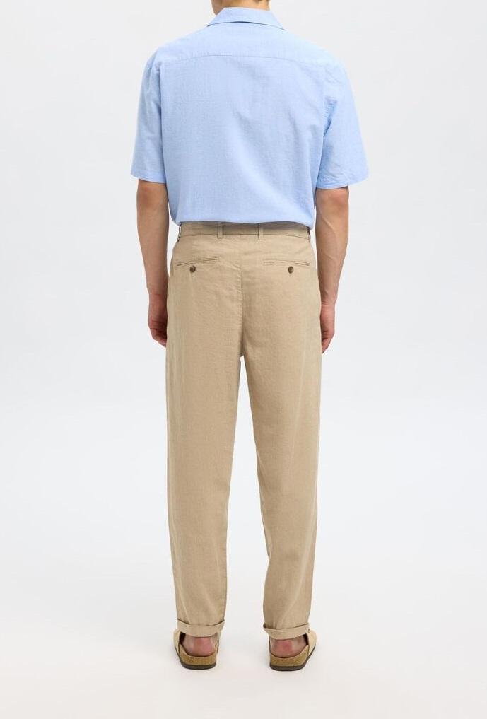 art. 16092732: pantalone misto lino, chiusura zip, tasche a taglio; relaxed fit