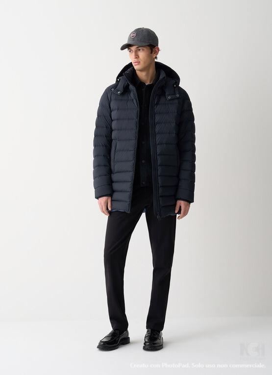 piumino lungo con cappuccio