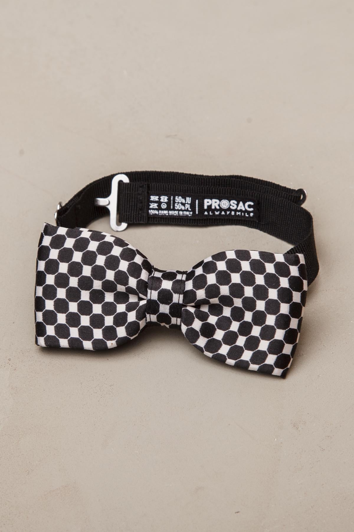 Checked fabric bow tie - PAP22STQUADRETTIBIANCO/NERO