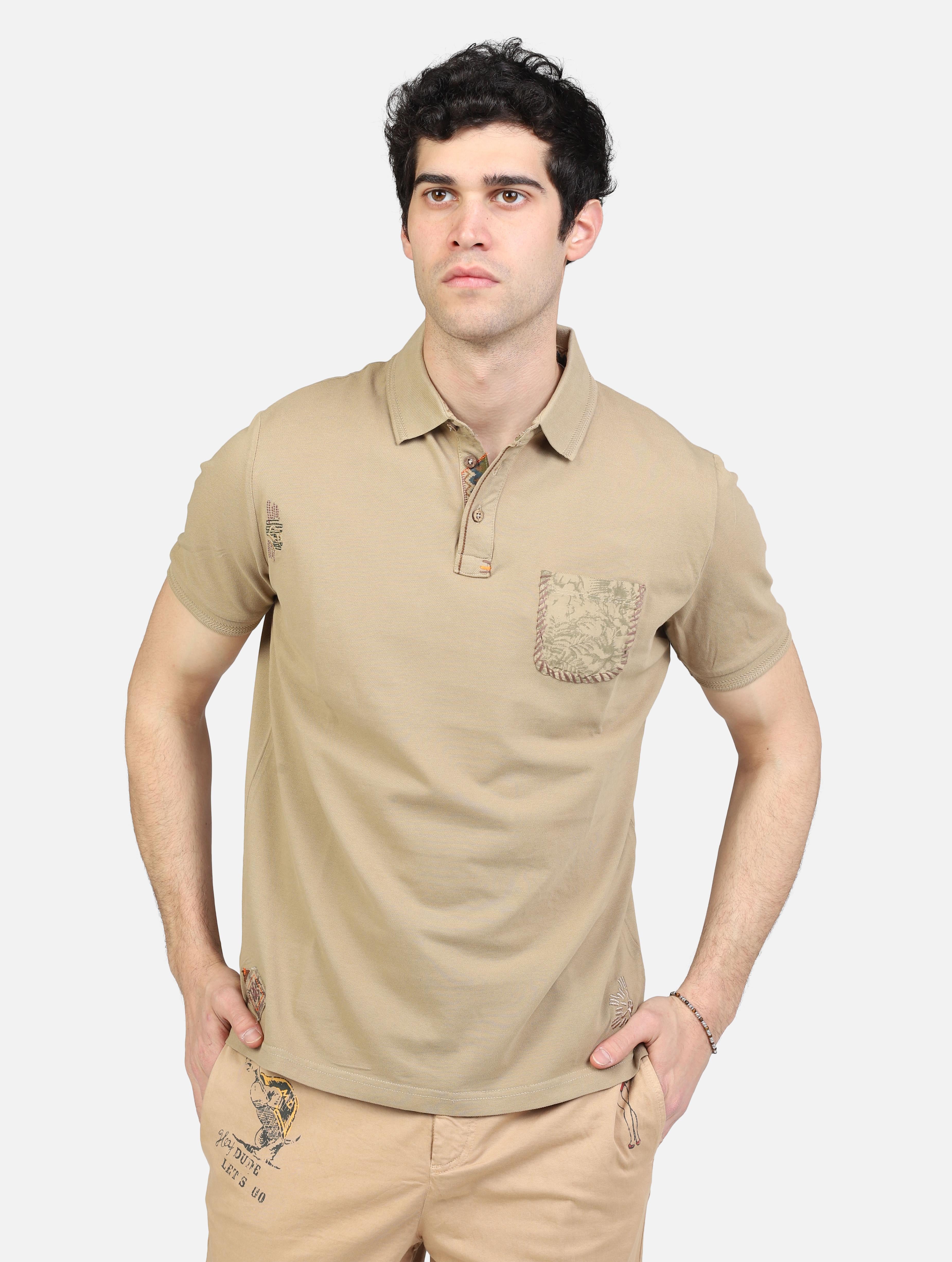 Art mk891090: polo mezza manica piquet con taschino popeline stampato corda uomo 