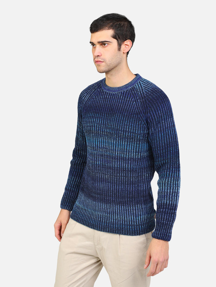 maglione girocollo filato stampato