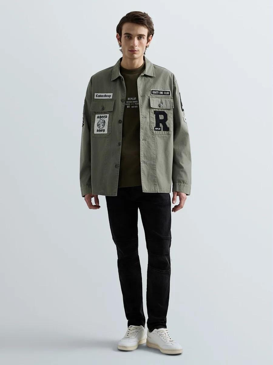 Sahariana patch verde uomo 