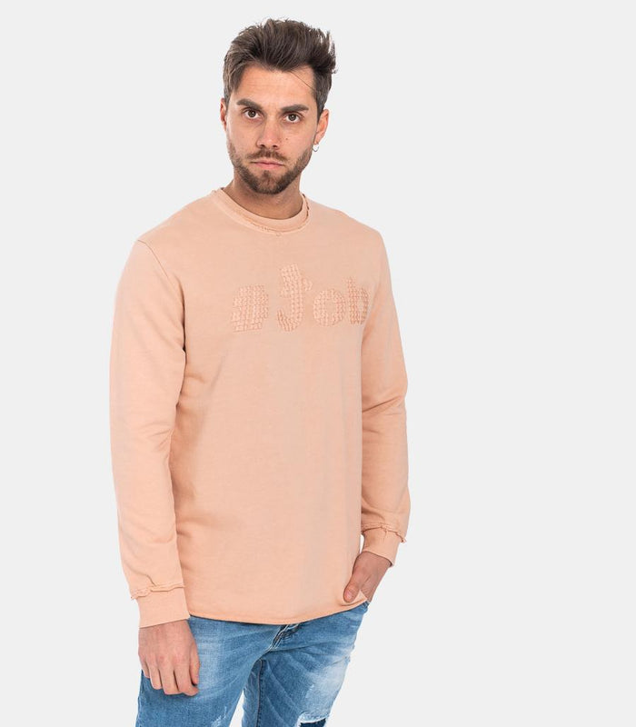 MEN'S PINK EMBROIDERED LOGO SWEATSHIRT