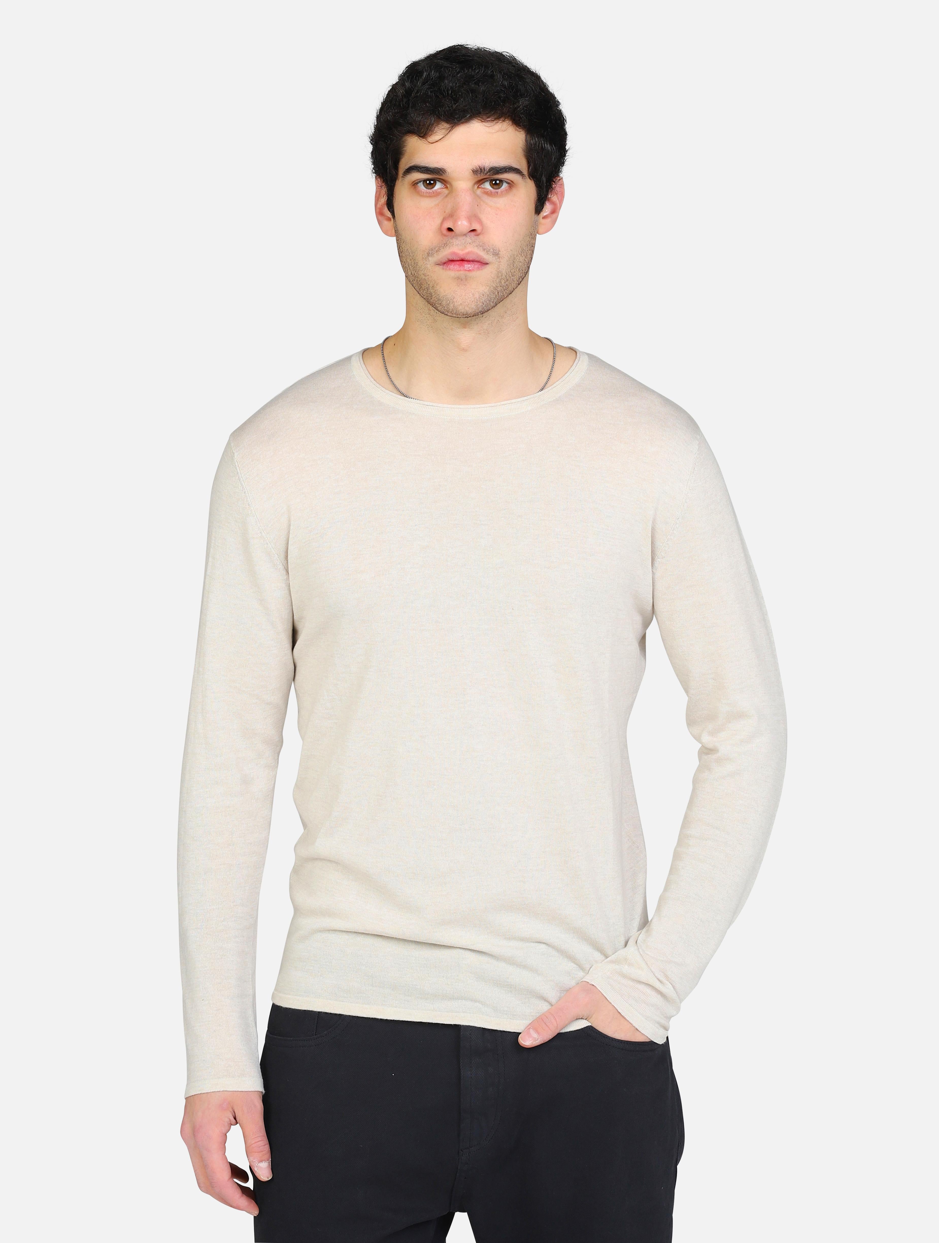 Maglia girocollo beige uomo 