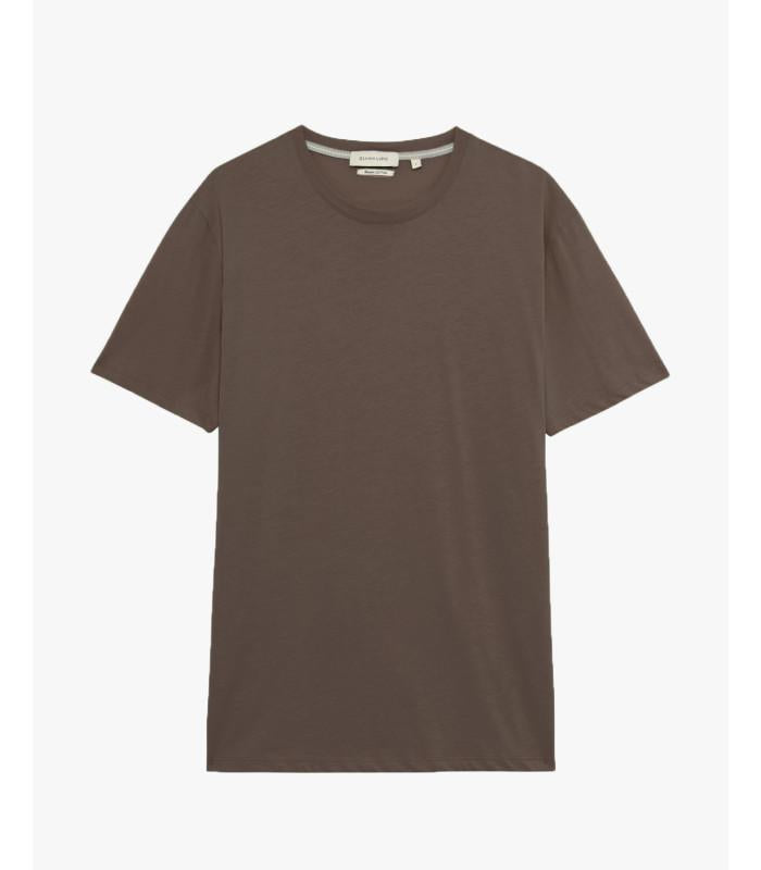 T-shirt rifinitura collo puro cotone cammello uomo 