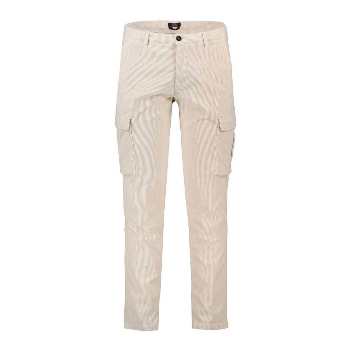 Pantalone cargo regular fit in velluto beige uomo 